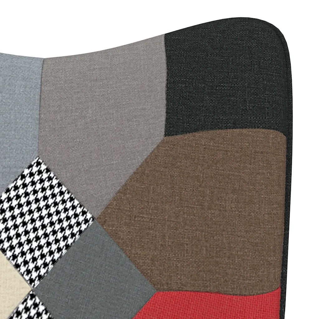 Poltrona Relax con Poggiapiedi in Tessuto Patchwork 328196