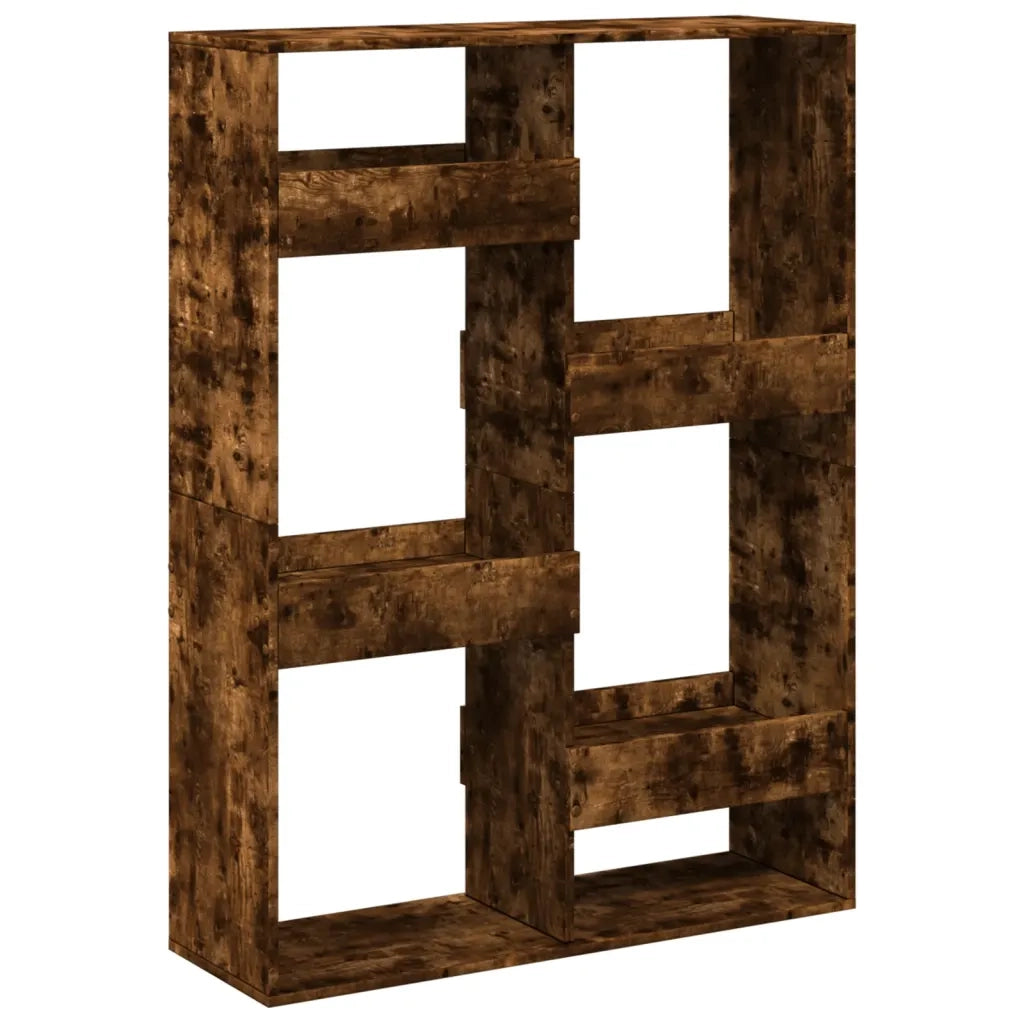 Libreria-Scaffale per Libri-Mobile di Stoccaggio Rovere Fumo 100x33x135 cm in Legno Multistrato