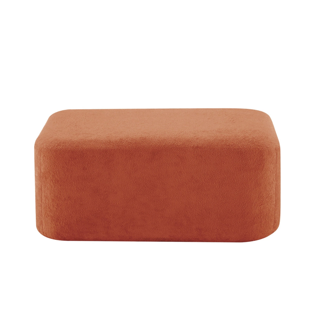 Pouf modulare in velluto arancione con schiuma ad alta resilienza