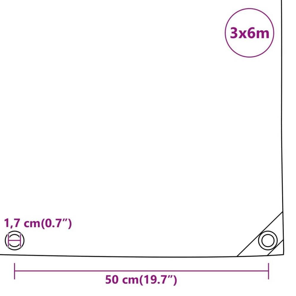 Tarpaulin, Anthracite, 3x6 M, 650 G/square Meter