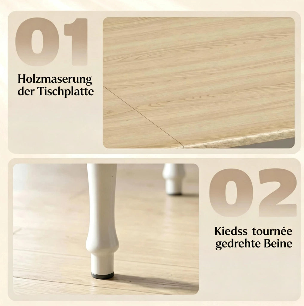 Tavolo da pranzo pieghevole estensibile 74-134 cm rovere bianco