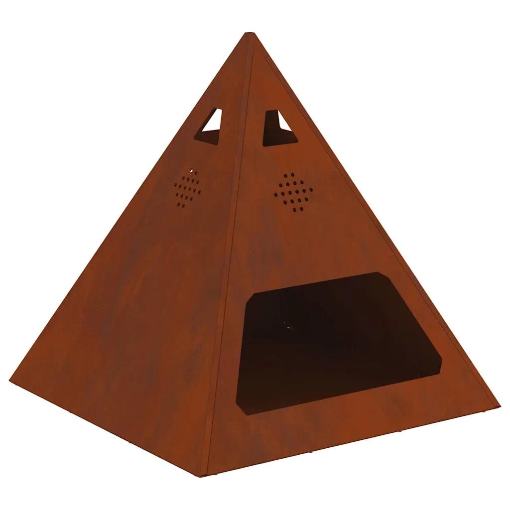 Focolare-Stufa-Camino Marrone 50 x 50 x 51 cm acciaio corten