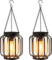 Set di 2 Lampade Esterne in Metallo Nero IP65