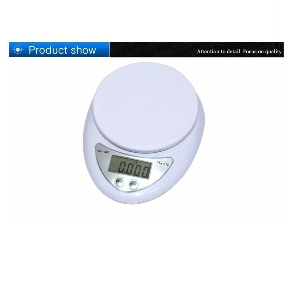 Trade Shop - Bilancia Da Cucina Digitale Precisione Da 1gr A 5kg Con Tasto Tara Display Lcd -