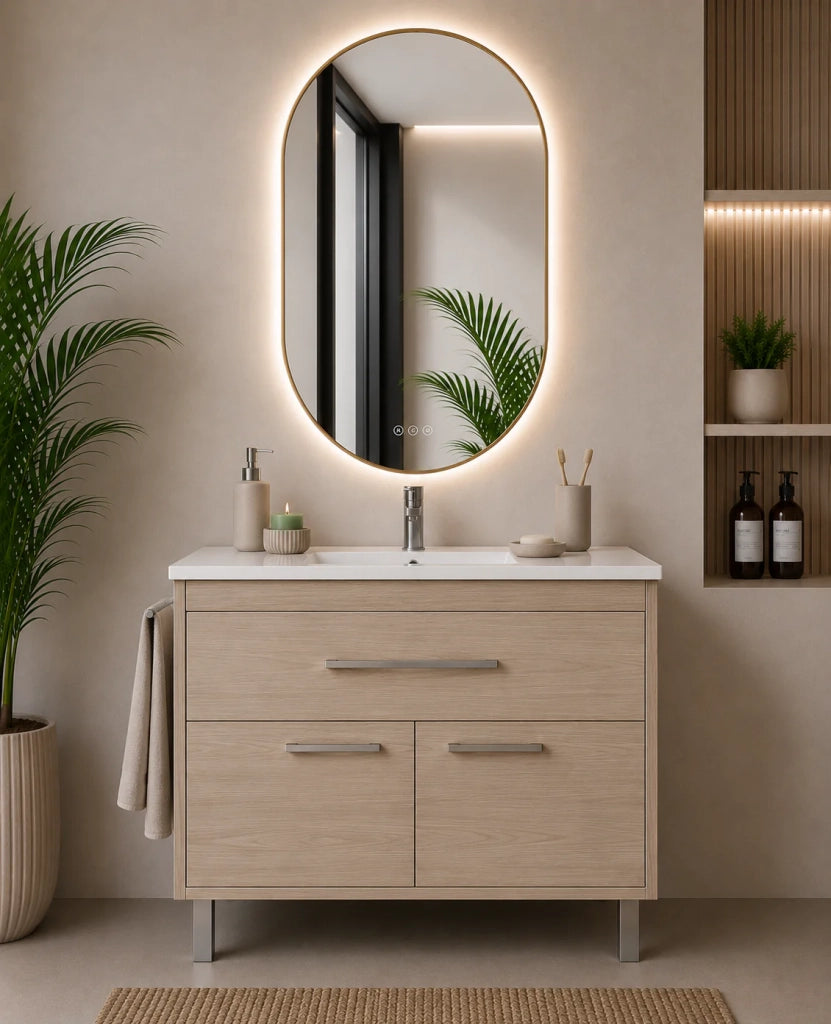 Mobile bagno con lavabo ORIGENBATH BAHIA senza specchio 90x45 cm estepa