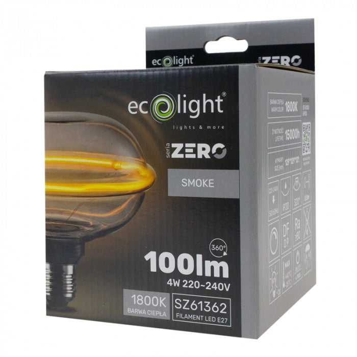 Lampadina LED decorativa UFO fumé dimmerabile E27 4W