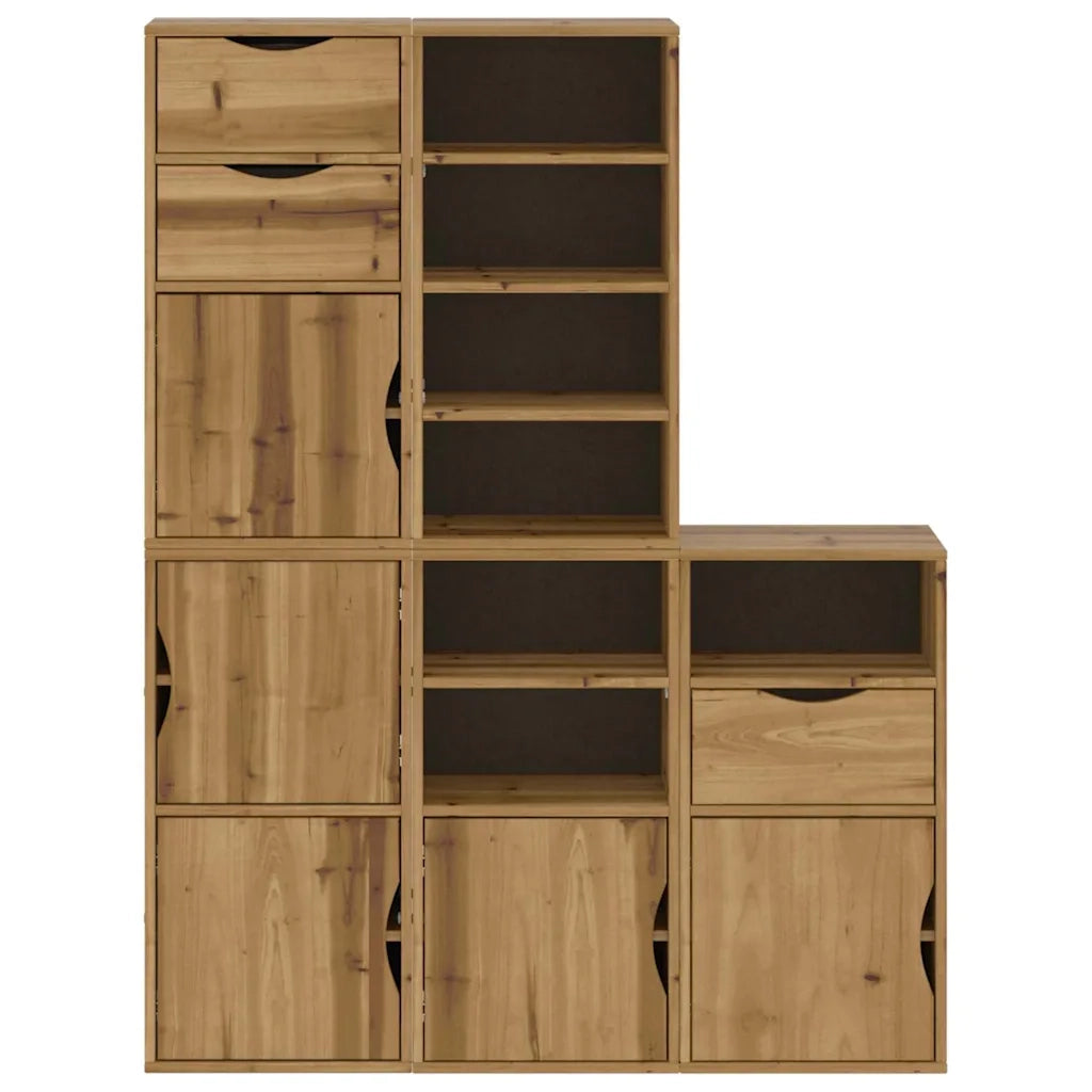 Armadietti Laterali 5 pz ODDA 40x24x79 cm Legno Massello Pino 3365364