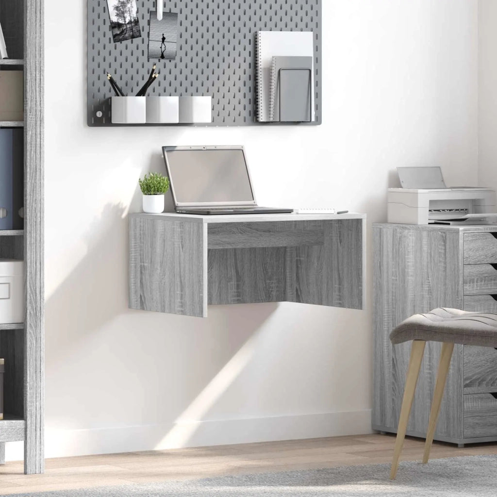Scrivania | Tavolo da Ufficio a parete Grigio Sonoma 60 x 45 x 30 cm