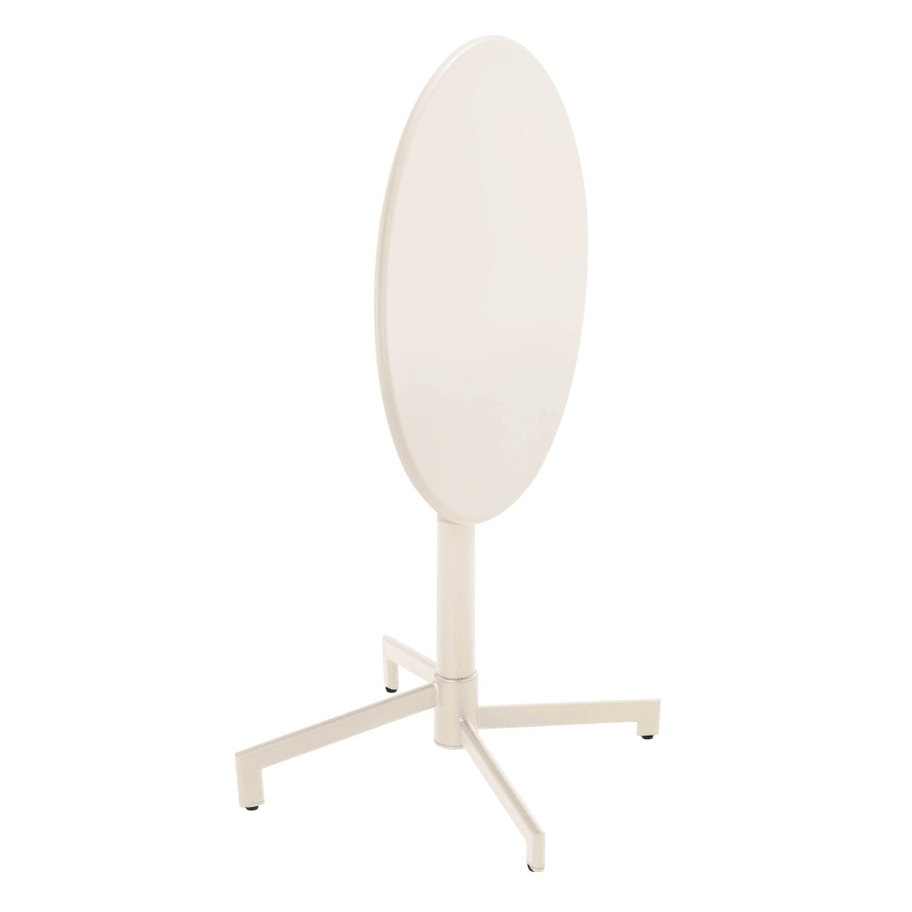 Oviala - Set tavolo da giardino e 2 poltrone in metallo avorio