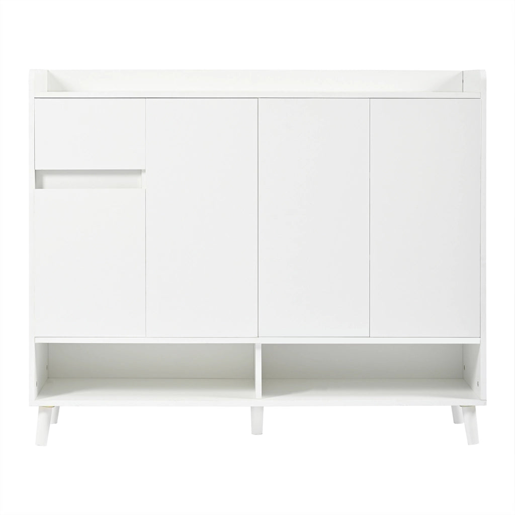 Mobile Credenza Scarpiera con 4 Ante e Cassetto ¨C MINIMAL ¨C Bianco, 120x99x35 cm