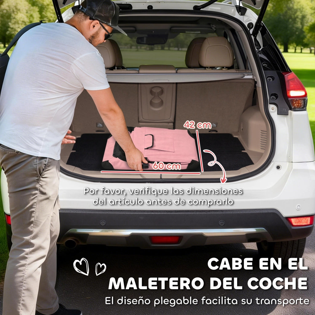 Trasportino per Cani Pieghevole con Cuscino ¨C Zephmum ¨C Rosa 60x41.5x41 cm