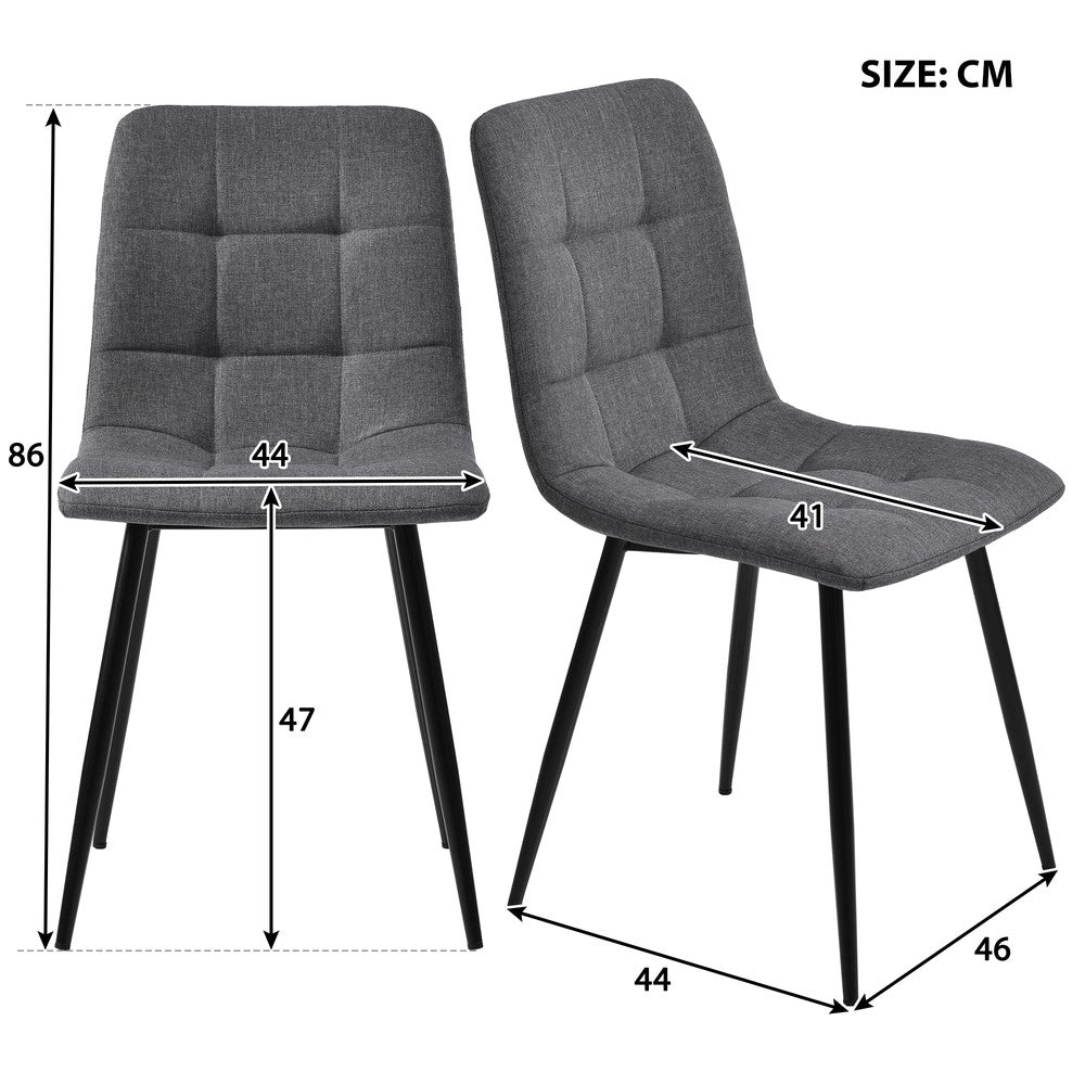 Set Tavolo da Pranzo Allungabile con 4 Sedie ¨C Xylo ¨C Rettangolare, Grigio Lino, Gambe Dorate