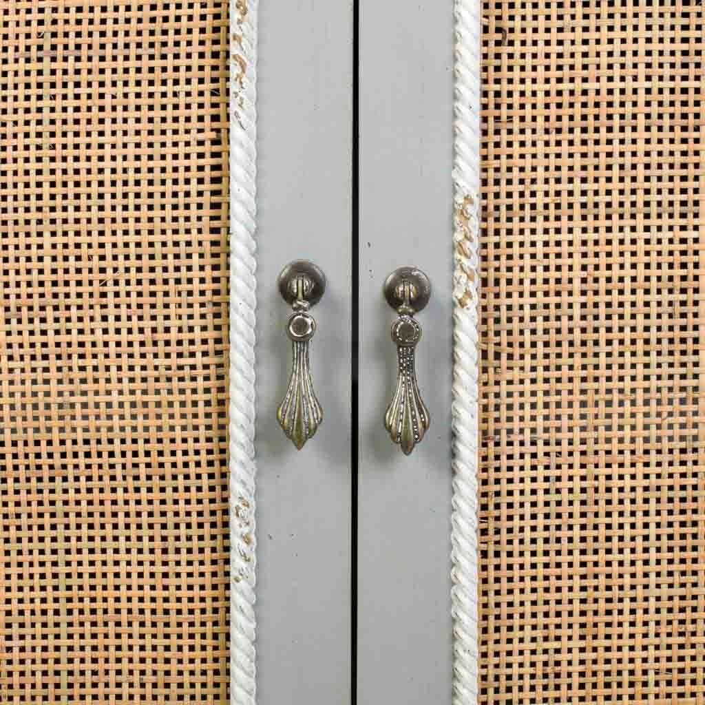 Armadio in legno e rete in bambù 80x42x138