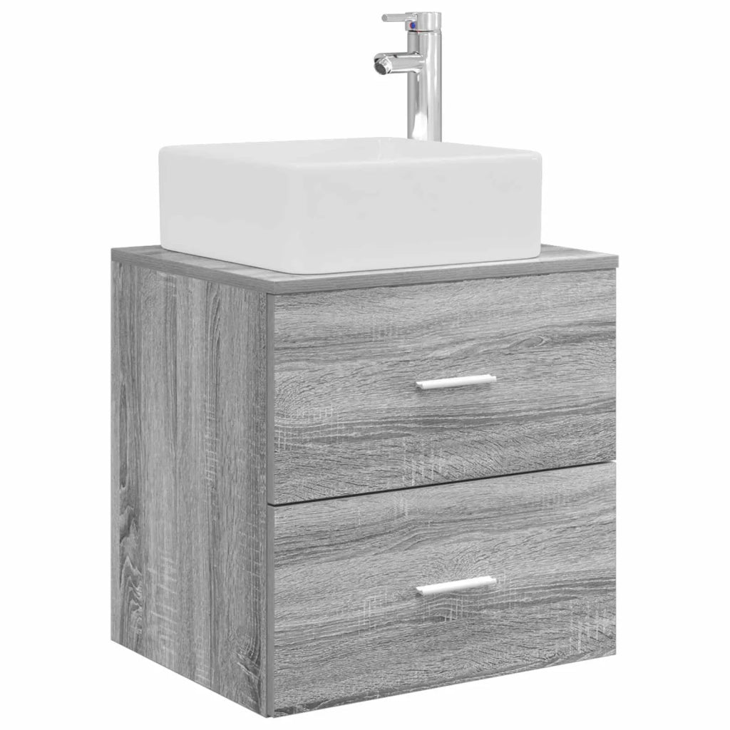 Set di mobili per il bagno 4 pz Sonoma grigio 3406860