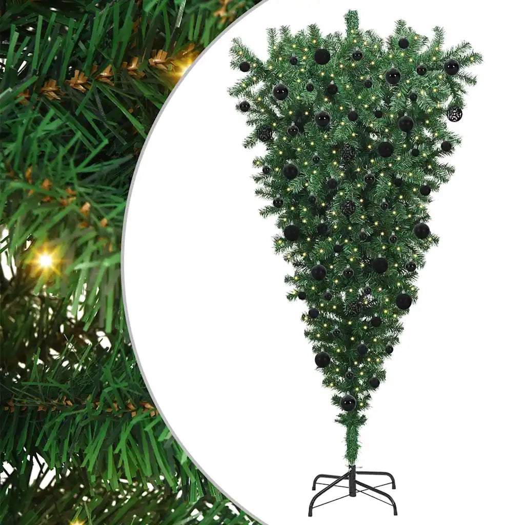 Albero di Natale artificiale preilluminato capovolto-Albero Natalizio con set di palline 532806