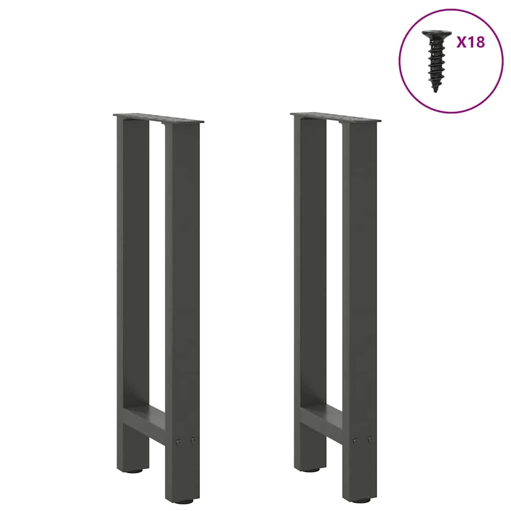 Set di 2 gambe per consolle regolabili e robuste 28 x 72-73 cm estetica moderna acciaio antracite 02_0057534