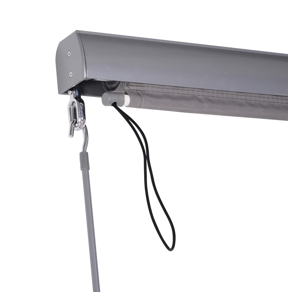 Tenda a rullo verticale 120 x 200 cm per balcone con manovella, protezione dal vento e dalla vista, colore grigio