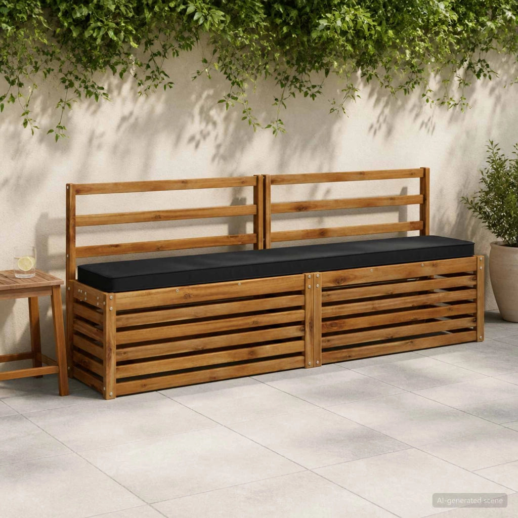 Cuscini per Panchina a 2 Pezzi VUGHT 2 pcs 100% Poliestere Nero 950967