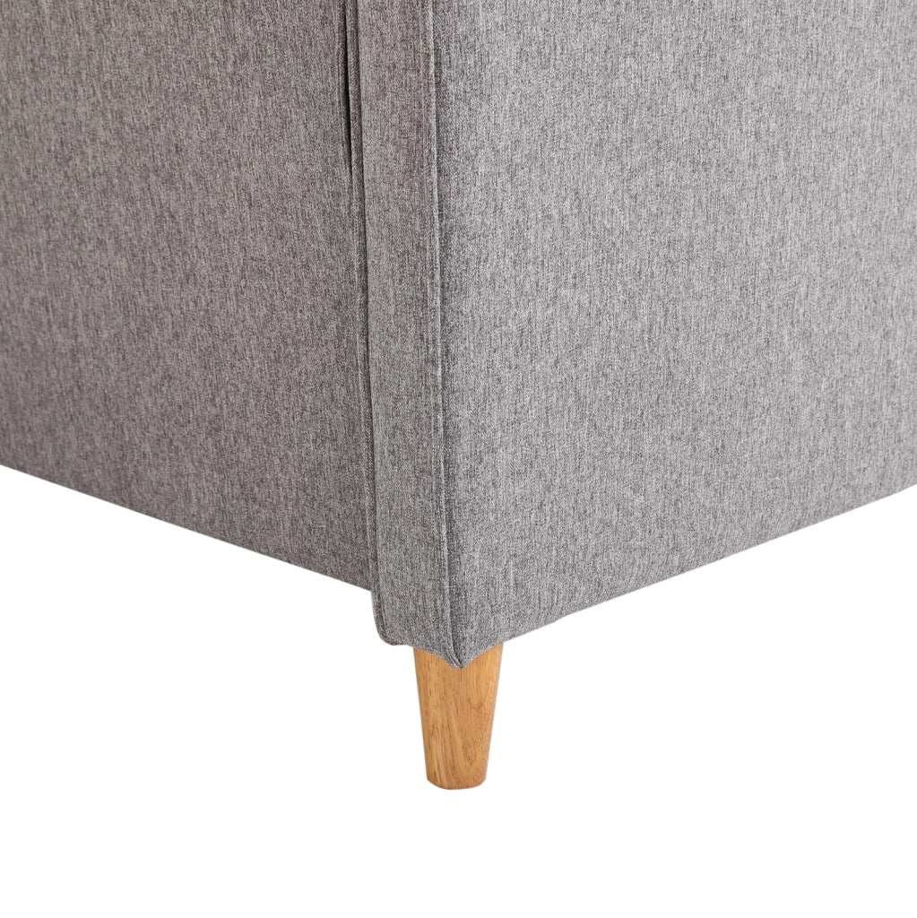 Divano doppio con cuscini sfoderabili in lino grigio chiaro 141x65x78 cm per soggiorno