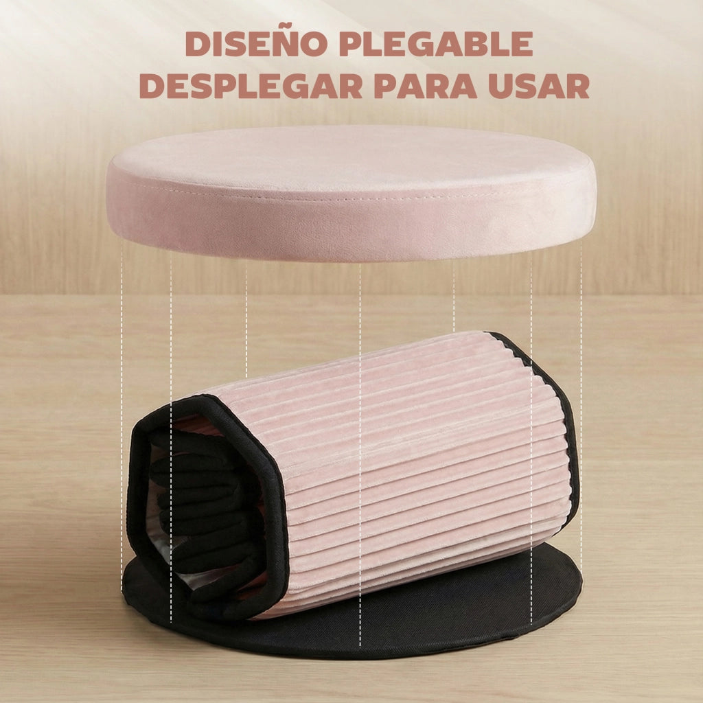 Pouf con contenitore ¨C zephmum ¨C rosa, velluto, 38x38x38 cm