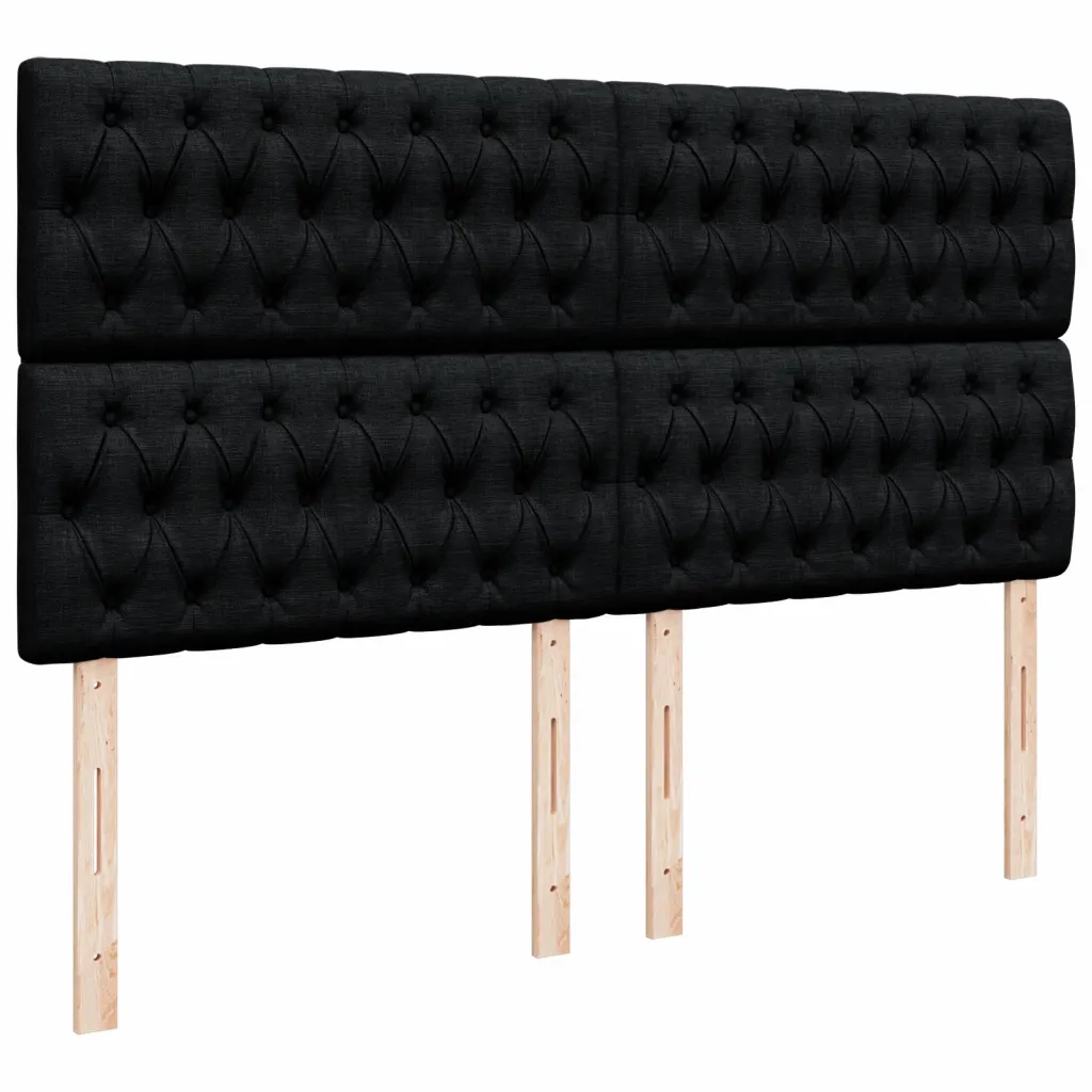 Giroletto a Molle con Materasso Nero 200x200 cm in Tessuto