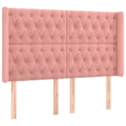 Testiera | Testata ad Orecchio Rosa 163x16x118/128 cm in Velluto