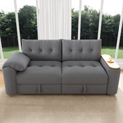 Divano modulare 2-3 posti con contenitore; poggiatesta e tavolino laterale; 207;5 cm; grigio