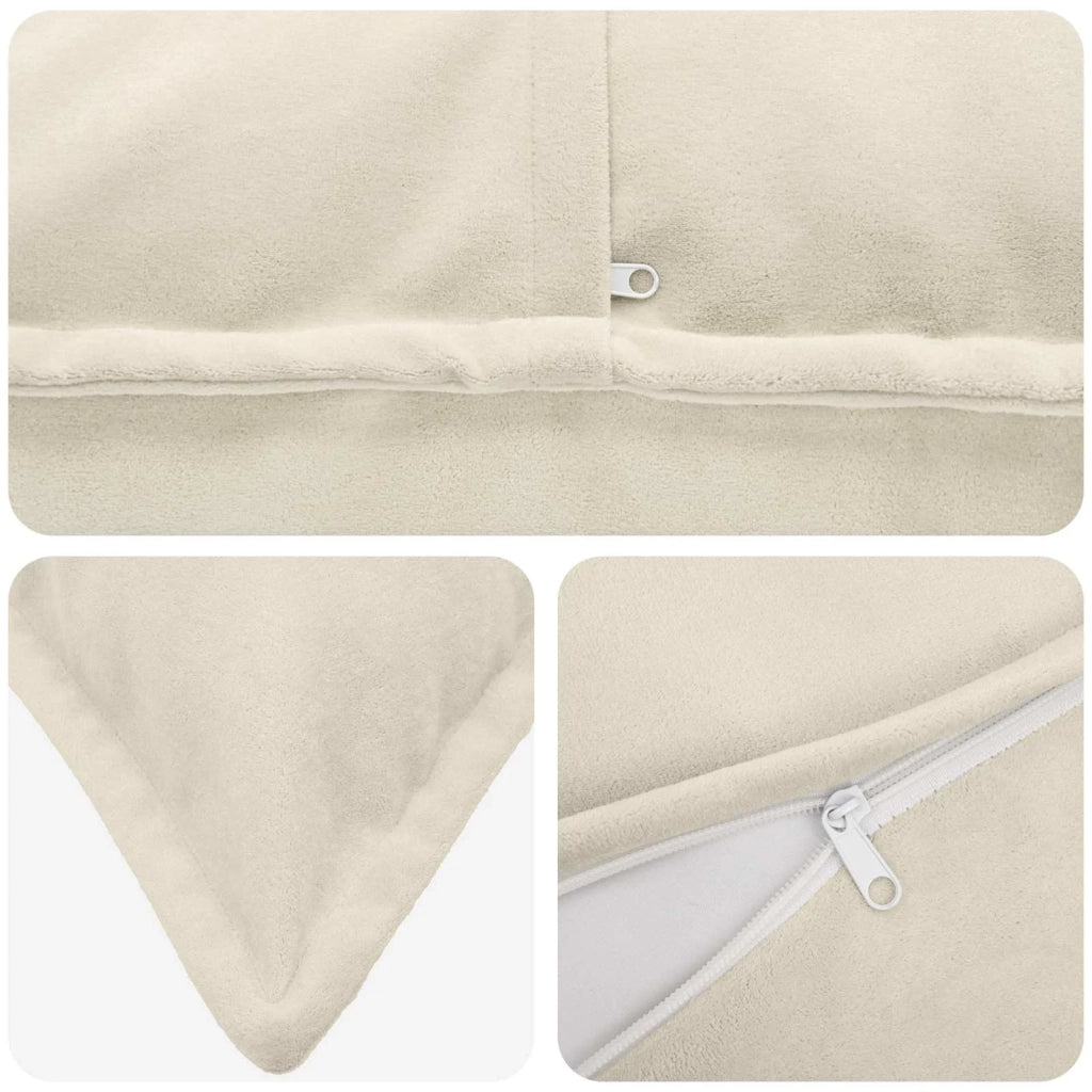 Cuscino con cuscino HOUTEN 12 pz Crema Fleece in microfibra 935253