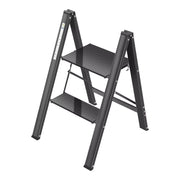 SGABELLO LEONARDO NERO 2 GRADINI ALLUMINIO