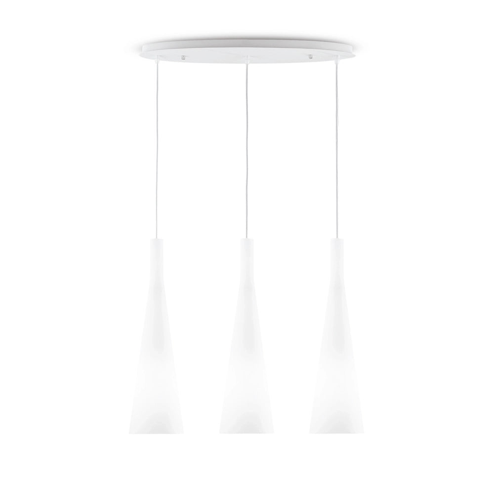 Sospensione Moderna Milk Vetro Bianco 3 Luci E27