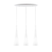 Sospensione Moderna Milk Vetro Bianco 3 Luci E27