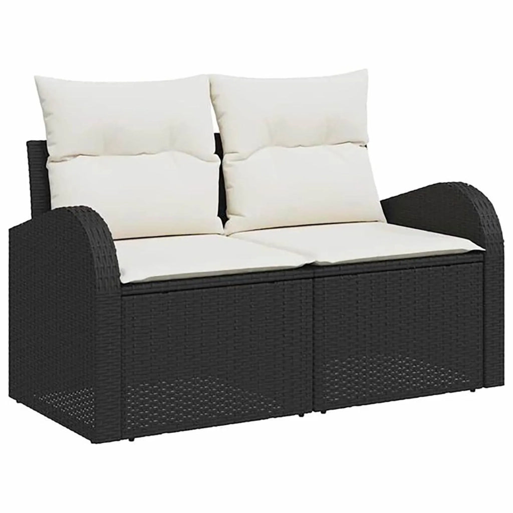 Set di divani 5 pz Nero e Bianco Crema 3447772