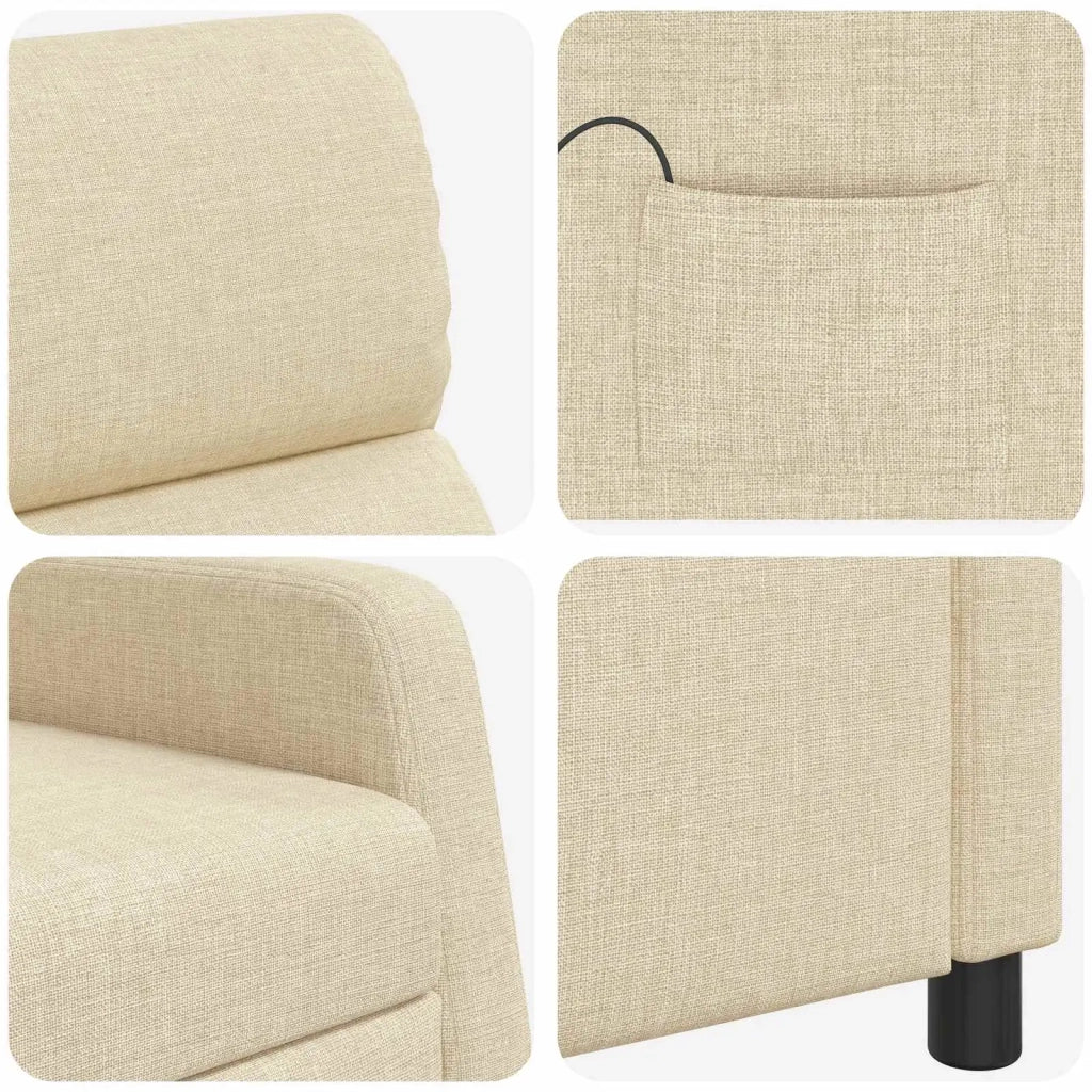 Poltrona Massaggiante Crema Tessuto 42035064