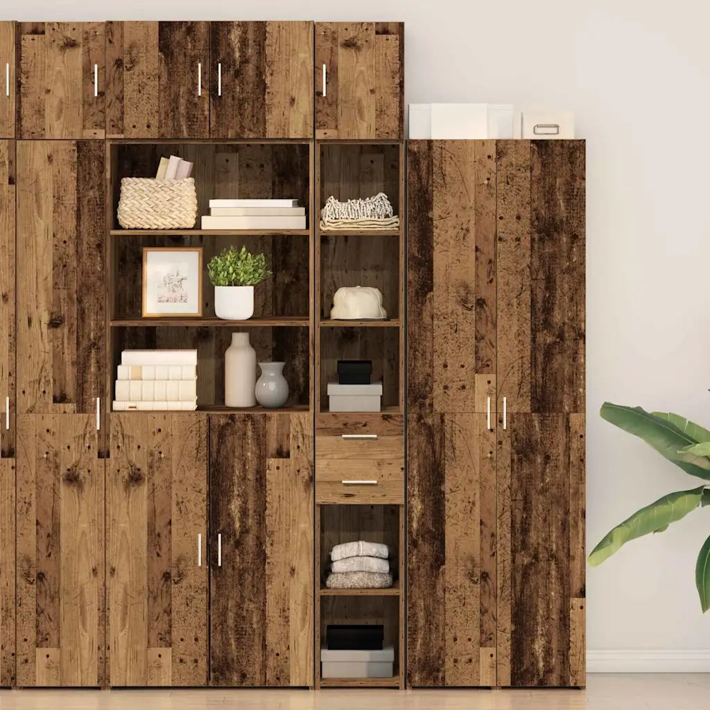 Armadio con cassetto 2 pz Legno vecchio 30 x 42,5 x 225 cm CFW9105167