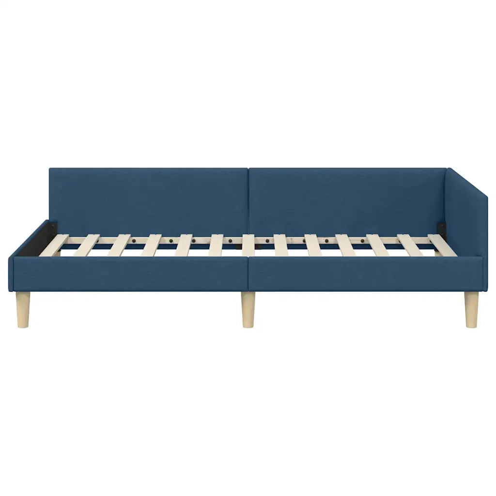 Cornice del letto ad angolo Blu 90 x 200 cm Tessuto 42016124
