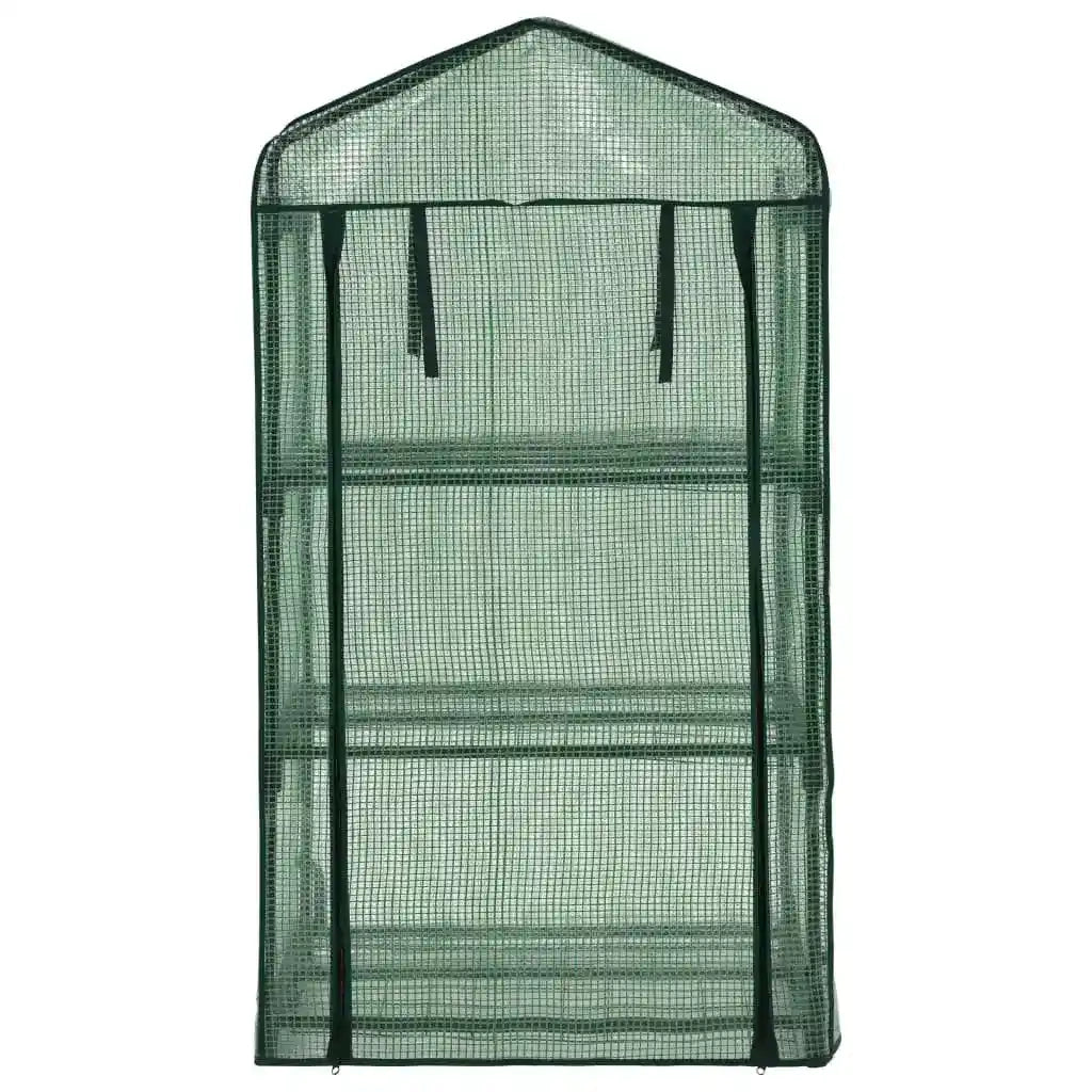 Mini serra a 3 livelli 69 x 49 x 125 cm facile accesso finitura resistente in polietilene verde 02_0045930