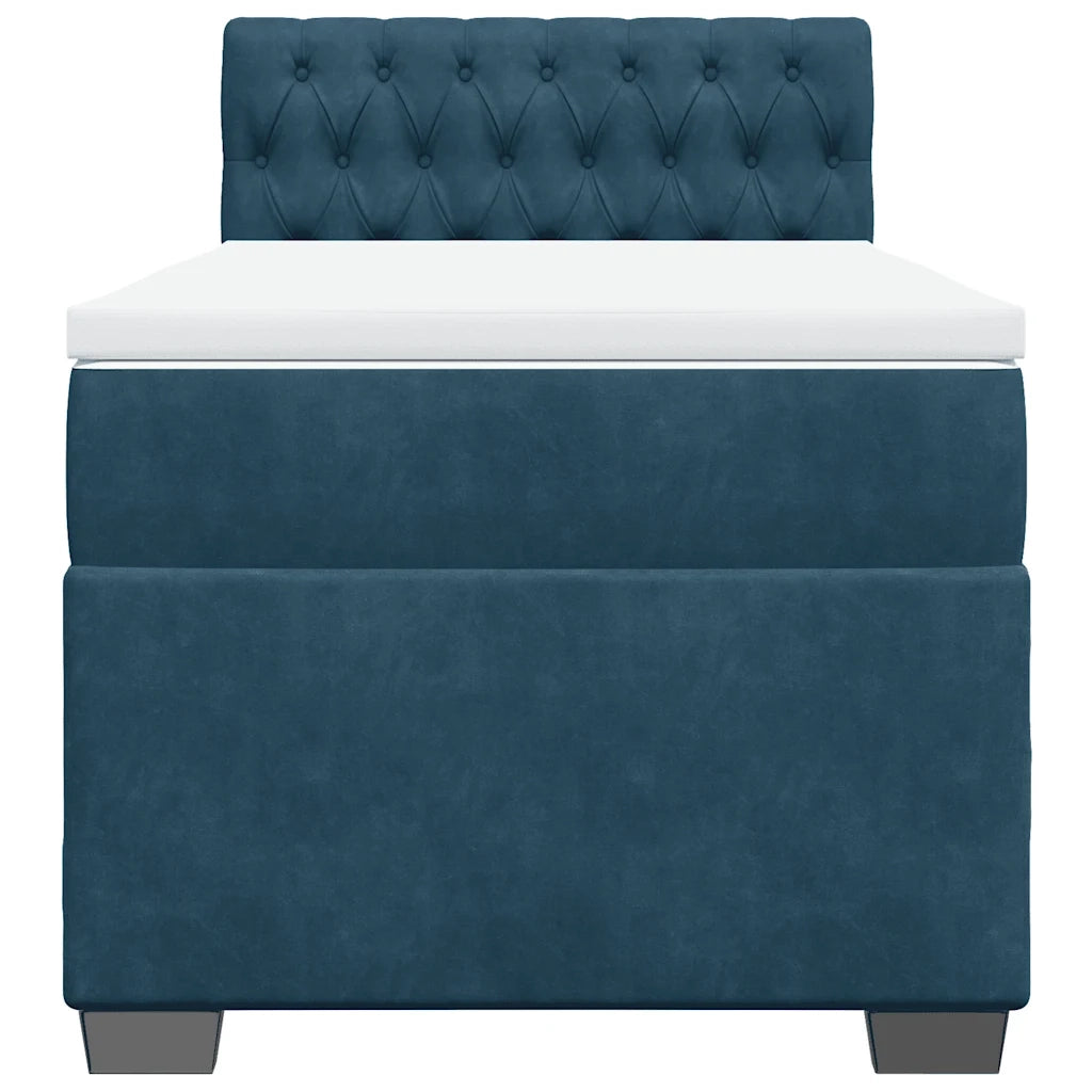 Giroletto a Molle con Materasso Blu 90x190 cm in Velluto