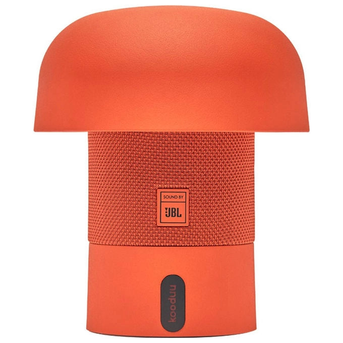 Kooduu Sensa Play Mini, altoparlante bluetooth con lampada LED, JBL, 8W, IP53, batteria ricaricabile USB-C, arancione