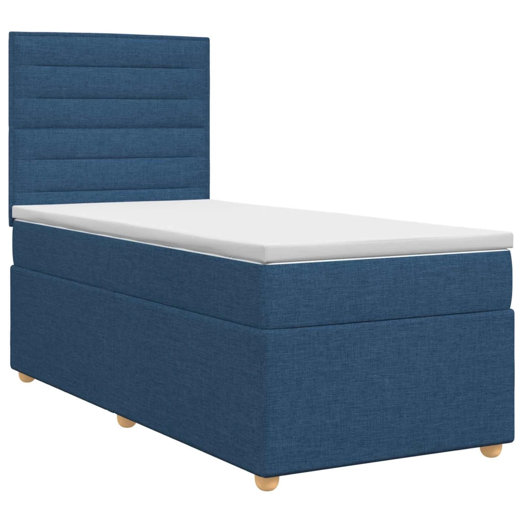 Letto box spring con materasso Blu 90 x 200 cm Tessuto 3453794