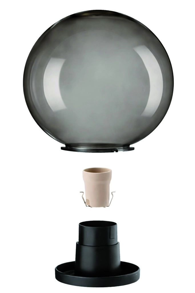 LAMPADA DIFFUSORE GLOBO Ø cm. 20 con base col. Fumè