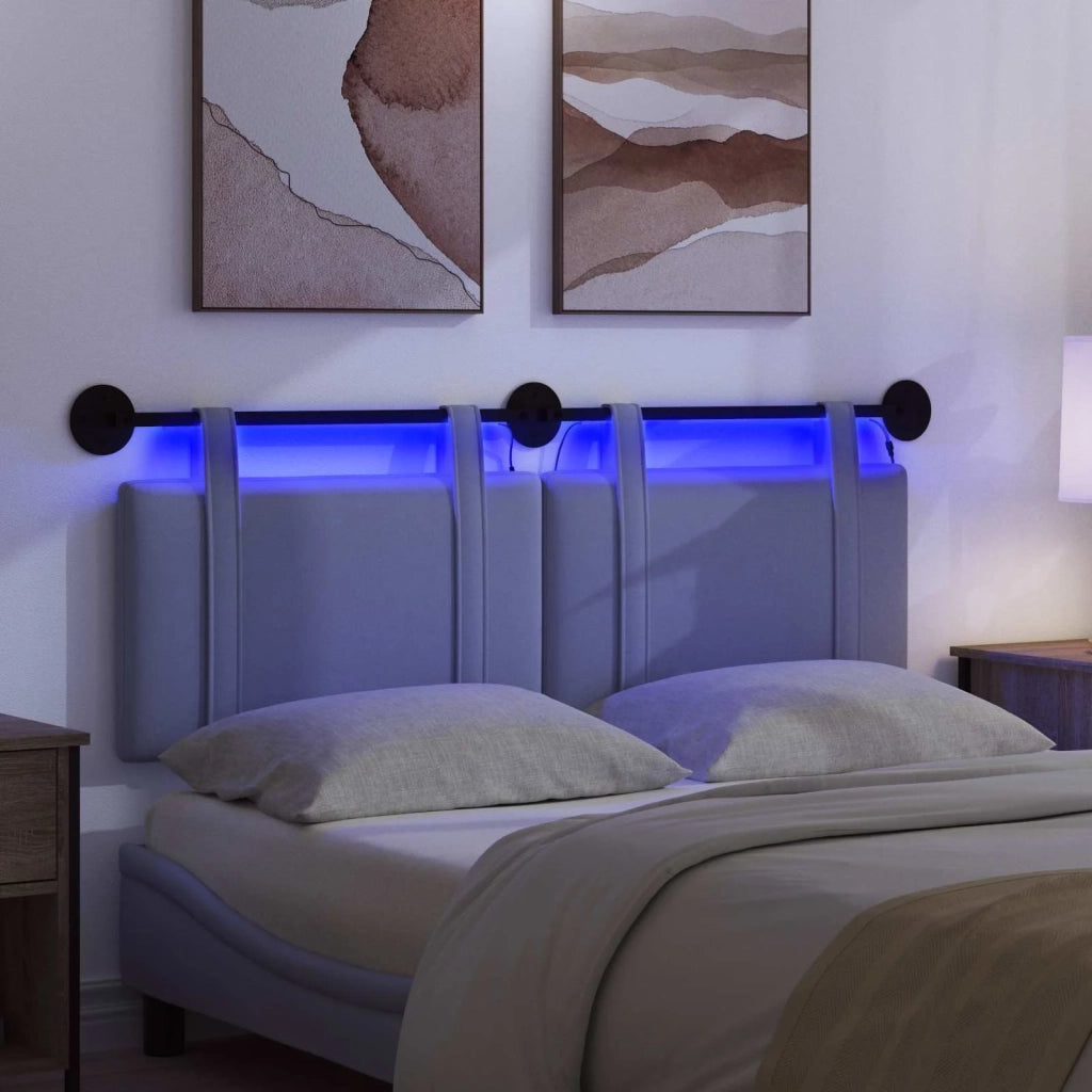 Testiera sospesa Con luce LED Blu jeans Tessuto 3423948