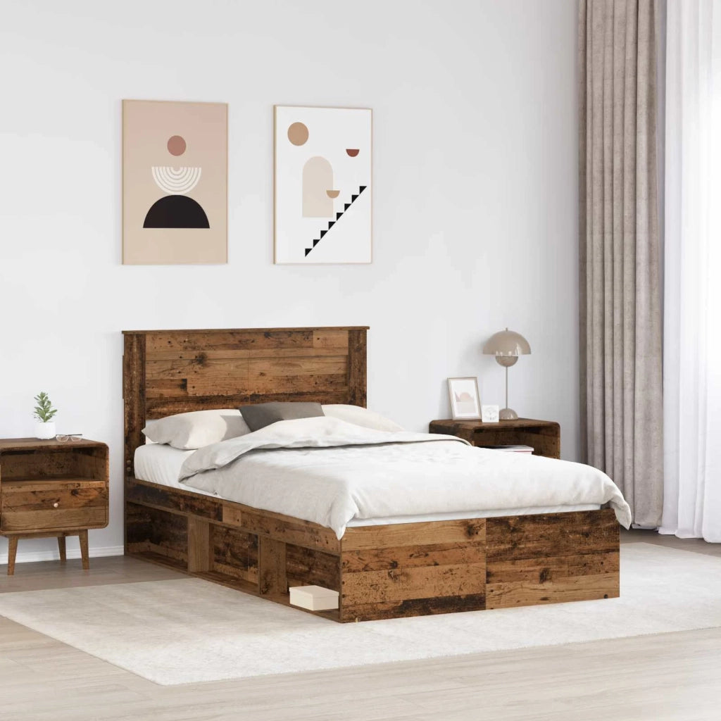 Struttura del letto Legno vecchio 120 x 190 cm Pino massello