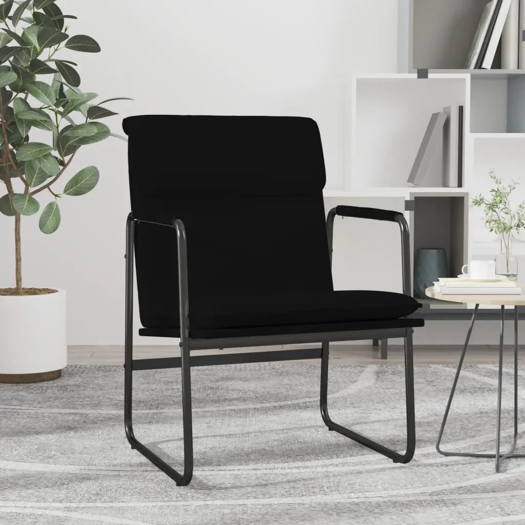 Poltrona | Sedia Lounge Nera 55x64x80 cm in Similpelle