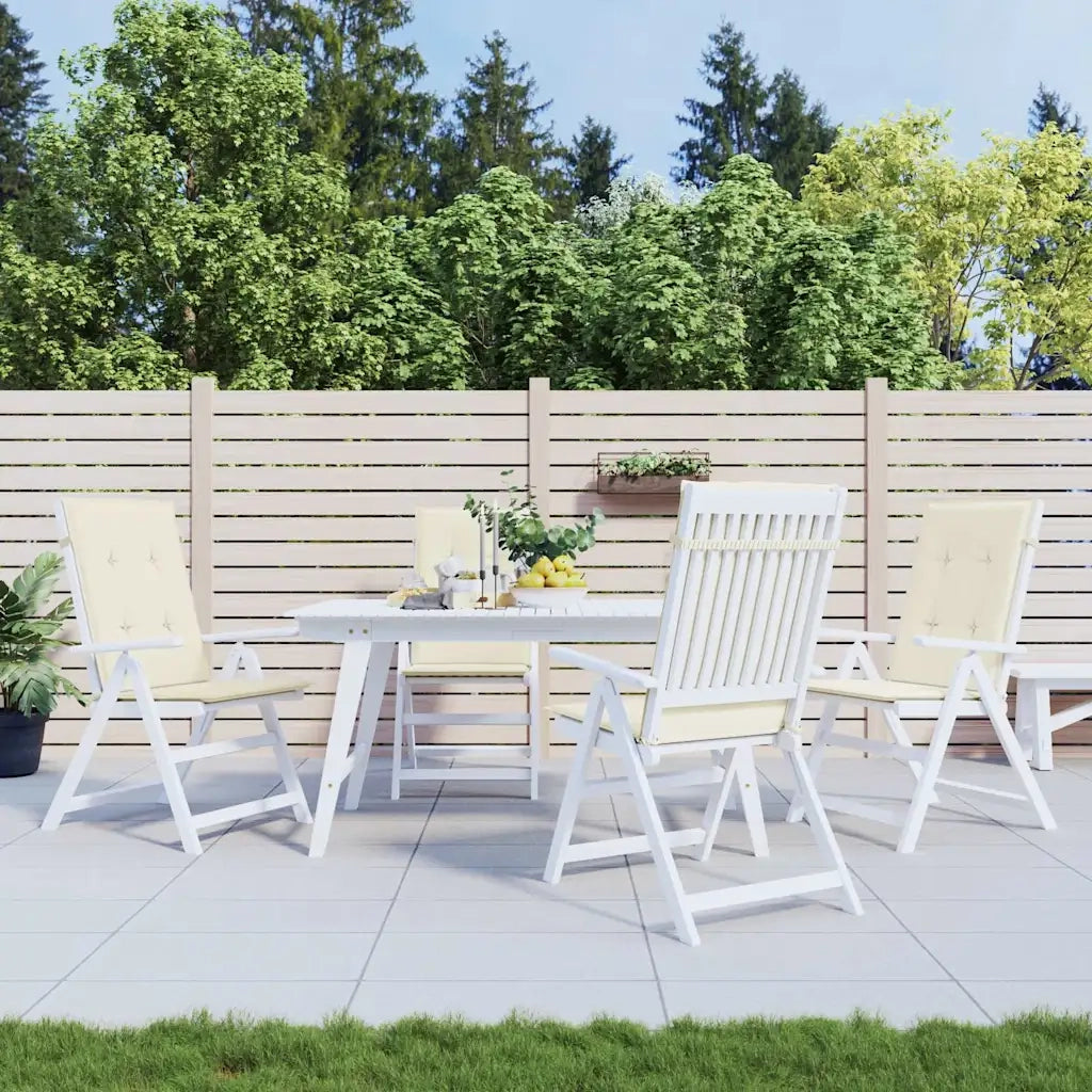 Cuscini per Sedie 4 pz | Cuscini per sedie Crema 120x50x2 cm in Tessuto