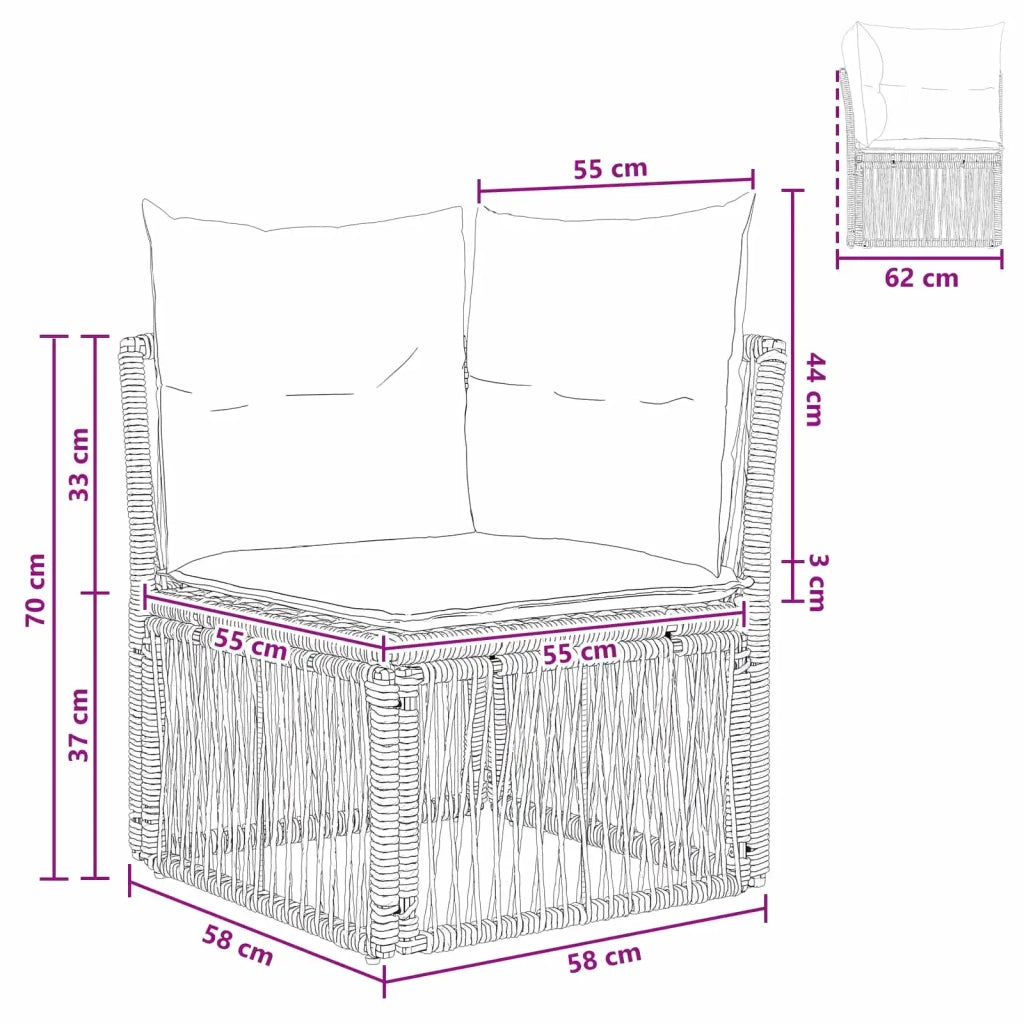 Unità divano angolare Beige polyrattan 42026712