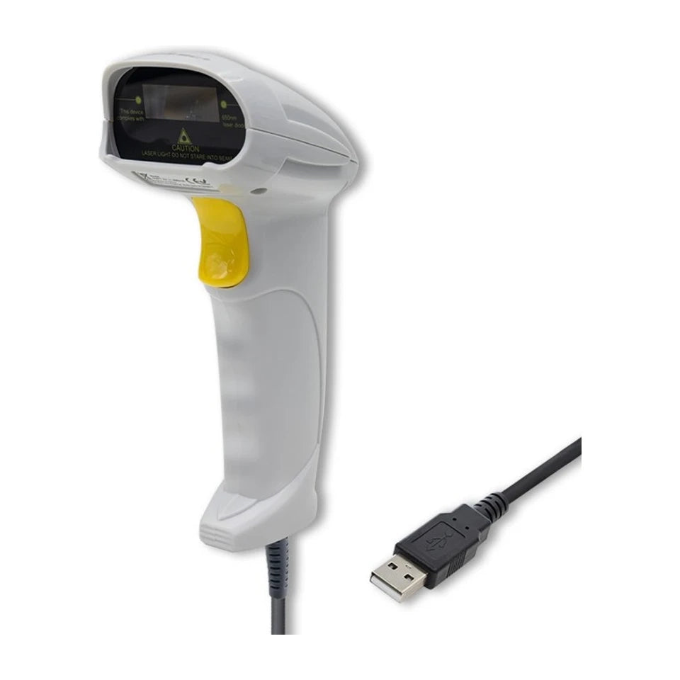 Qoltec 50877 Lettore laser 1D | USB | Bianco