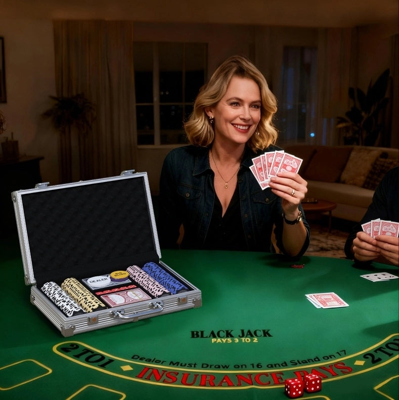 Set poker 200 fiches 40 mm argento, valigetta in alluminio
