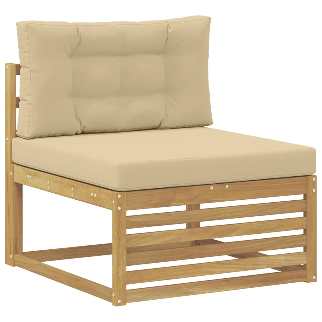 Set di divani da esterno 9 pz Bianco e Beige 3390248