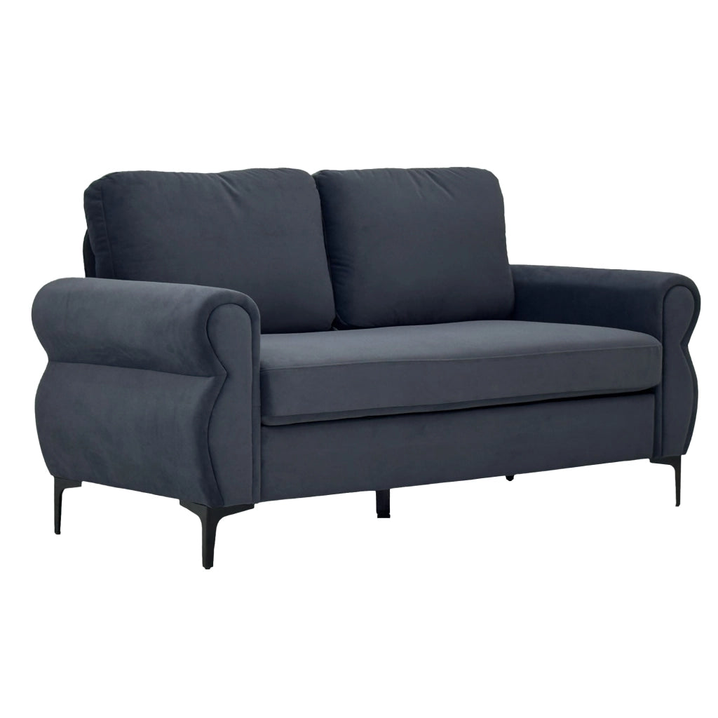 Divano compatto 173;5 cm grigio scuro con molle insacchettate e piedini