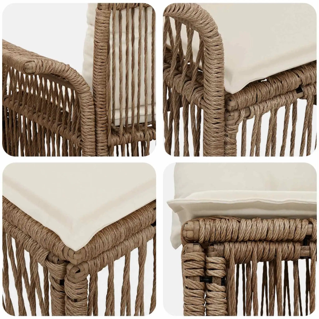Set Divano da Giardino 4 pz Beige polyrattan 3434754
